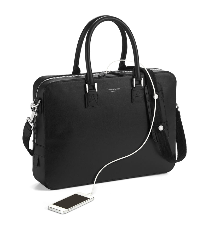Aspinal of London Mount Street briefcase Saffiano leather (British brand)