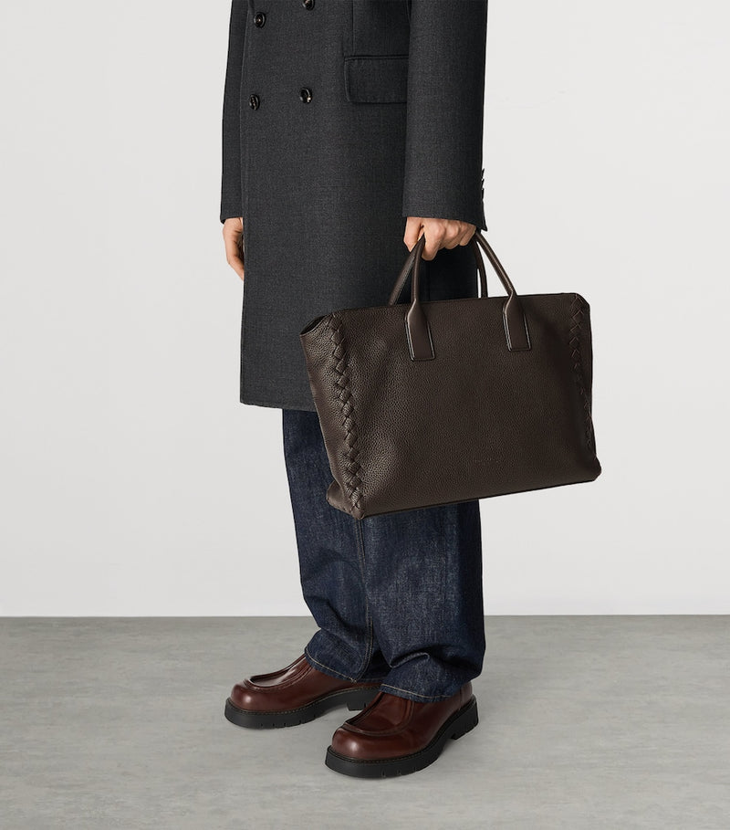 Bottega Veneta large grained leather interview briefcase, UK version