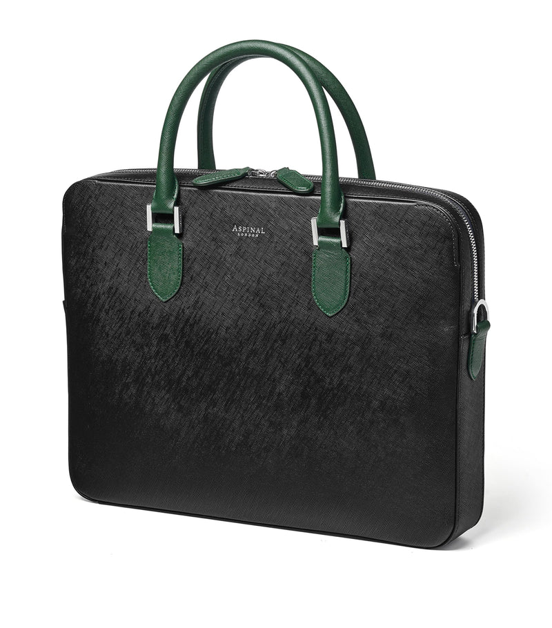 Aspinal of London slim leather Shield briefcase (British brand)