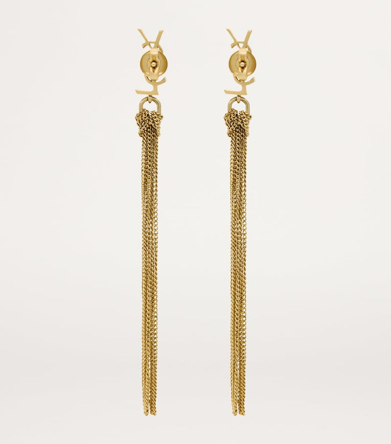 Saint Laurent Cassandre tassel pendant earrings, UK version
