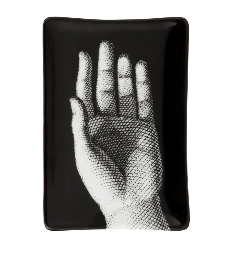 Fornasetti rectangular porcelain ashtray - British product