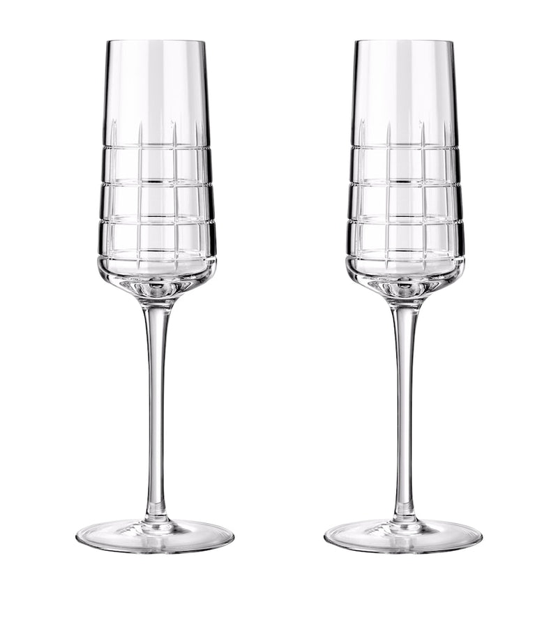 Christofle Graphik Crystal champagne flutes set of 2 170ml - British product