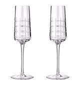 Harrods Christofle Graphik Crystal Champagne Flutes Set of 2 170ml- Buy online at McGrocer