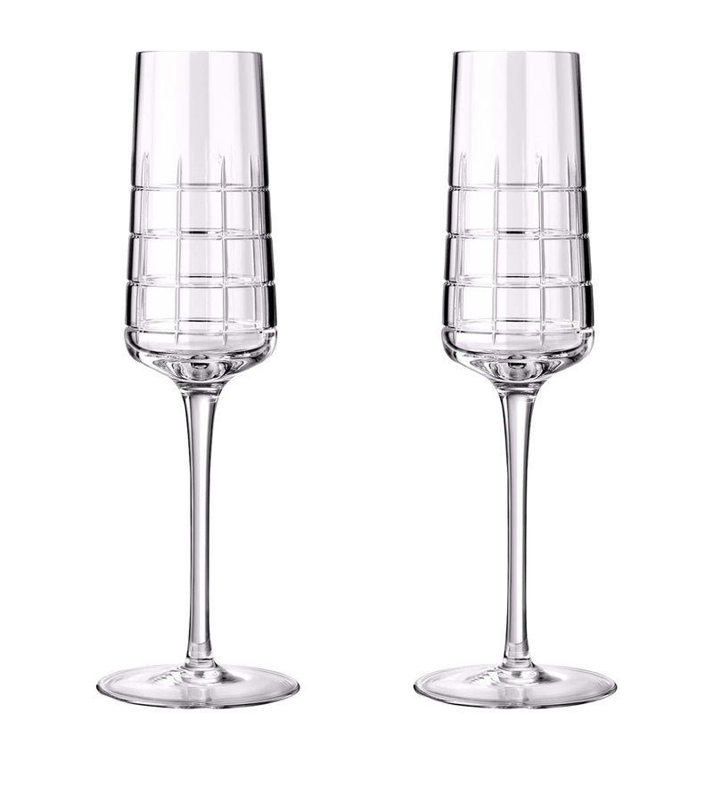Christofle Graphik Crystal champagne flutes set of 2 170ml - British product