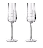 Christofle Graphik Crystal champagne flutes set of 2 170ml - British product