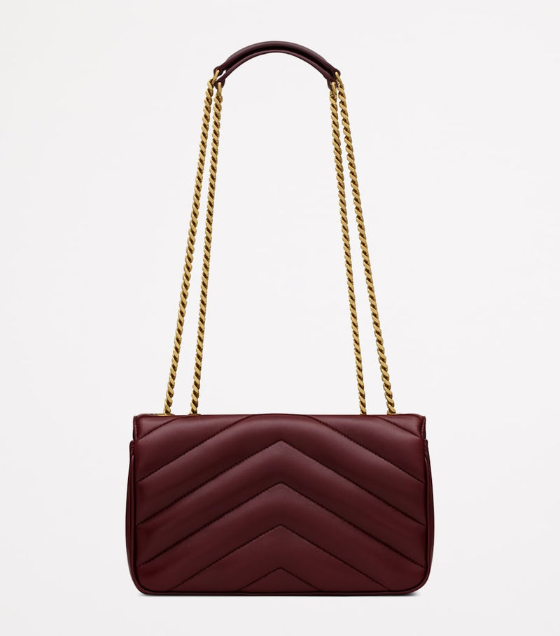 Saint Laurent small Loulou shoulder bag in padded matelassé leather, imported from the UK