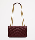 Saint Laurent small Loulou shoulder bag in padded matelassé leather, imported from the UK