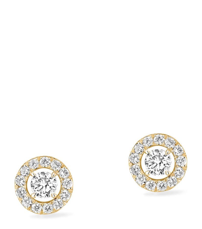 Messika Joy stud earrings yellow gold diamond 5.25mm, imported from the UK