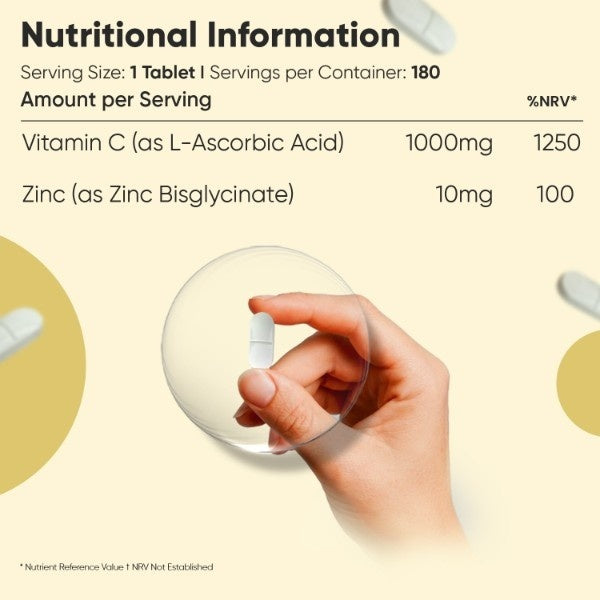 WeightWorld Vitamin C Zinc 180 tablets (British brand)
