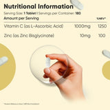 WeightWorld Vitamin C Zinc 180 tablets (British brand)