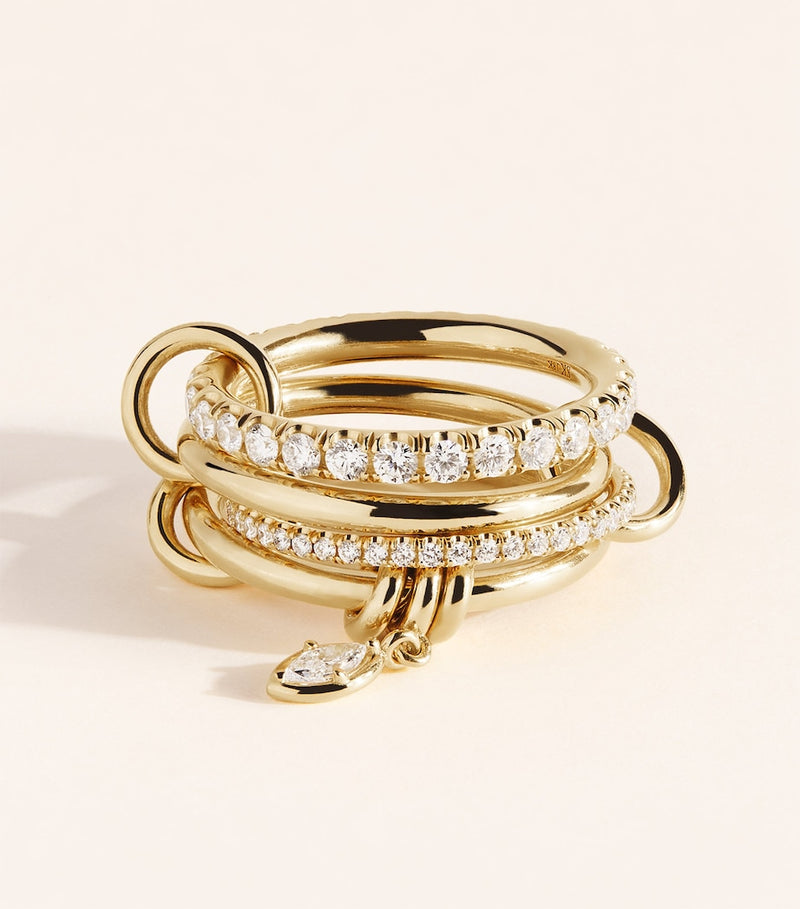 Spinelli Kilcollin Inara yellow gold diamond ring, imported from the UK