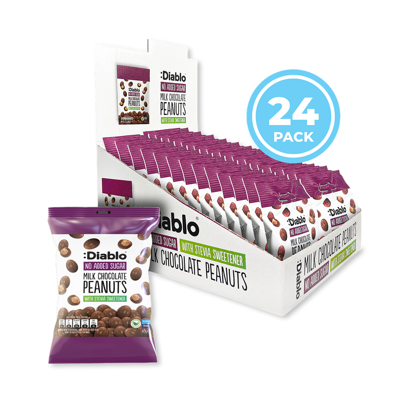 Diablo no added sugar milk chocolate peanuts 40g pack of 24 - British product