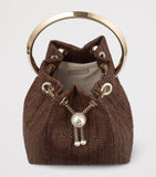 Jimmy Choo Bon Bon woven top-handle bag - British product