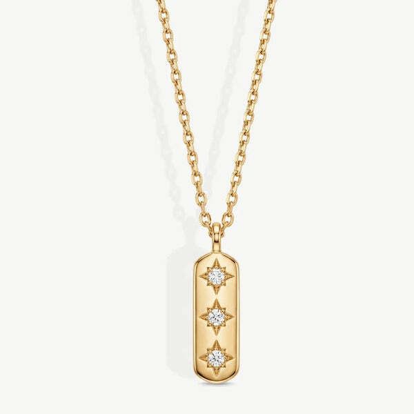 MUCHV star necklace three stars gold silver, imported from the UK