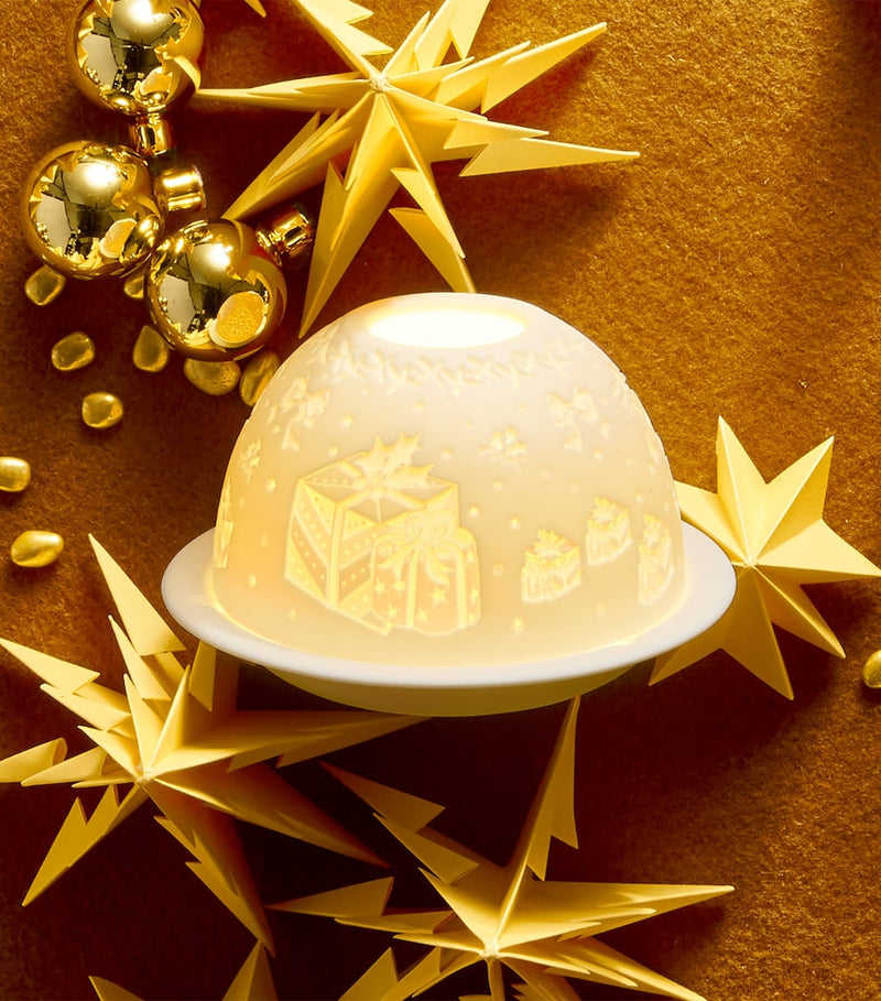 Bernardaud Festive LED Votivelight Lithophane, imported from the UK