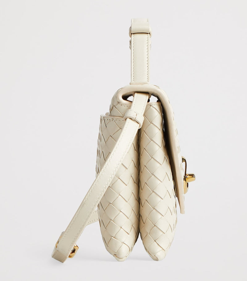 Bottega Veneta Knot Lock top-handle bag lambskin Intrecciato, imported from the UK