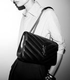 Saint Laurent Loulou shoulder bag matelassé leather, UK version