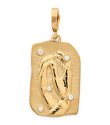 Harrods Azlee Large Yellow Gold and Diamond Collide Relic Coin Charm- Buy online at McGrocer