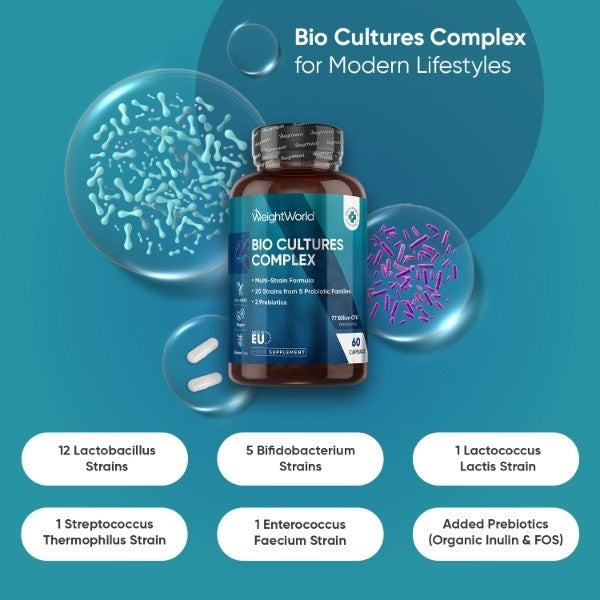 WeightWorld probiotic supplement 60 capsules 77 billion CFU - British product