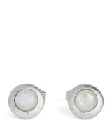 Harrods Tateossian Rhodium-Plated Silver and Moonstone Graffiato Cufflink- Buy online at McGrocer