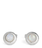 Tateossian rhodium-plated silver moonstone Graffiato cufflinks, imported from the UK