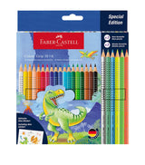 Harrods Faber-Castell Colour Grip Dinosaur Pencil Case with 24 Colouring Pencils- Buy online at McGrocer