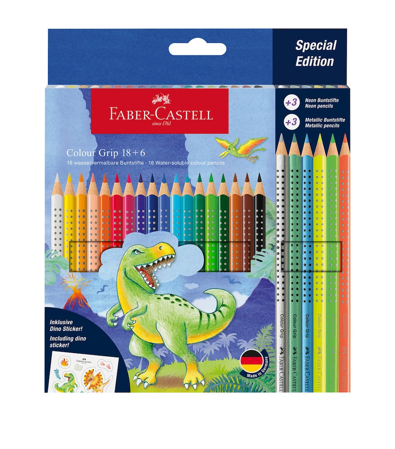 Faber-Castell dinosaur pencil case 24 piece set (British brand)