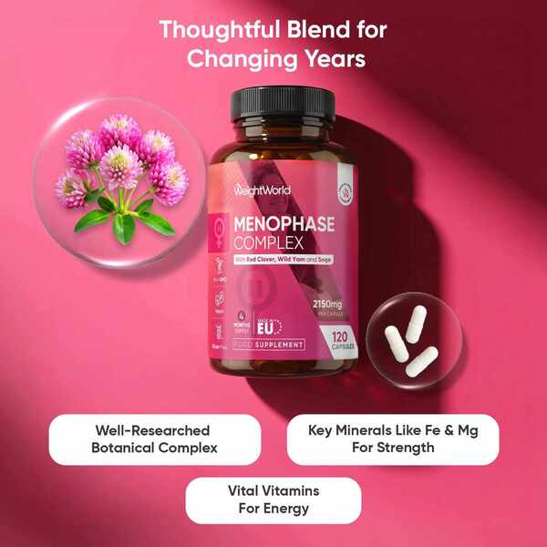 WeightWorld Menophase Complex 120 vegan capsules - British product