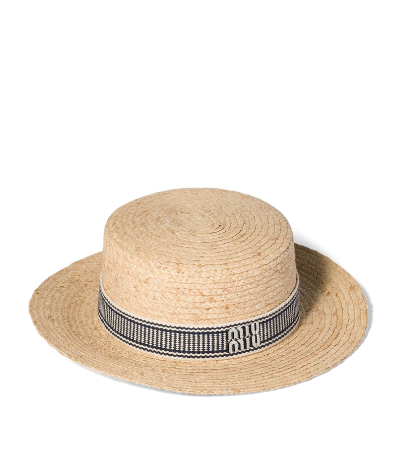 Miu Miu raffia logo hat, a summer accessory (British brand)