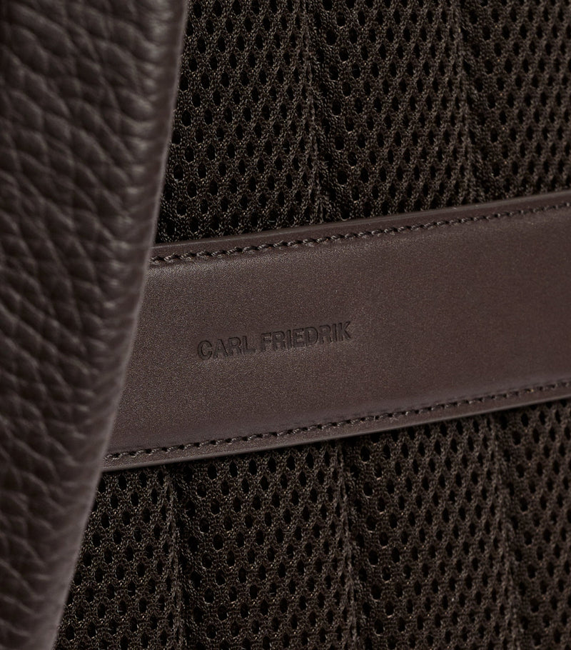 Carl Friedrik Ayrton leather backpack with laptop compartment - British brand