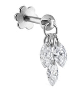 Harrods Maria Tash Floating Diamond Plume Threaded Charm Earring (3.5mm)- Buy online at McGrocer