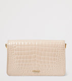 Aspinal of London croc-embossed leather Eliza clutch bag (British brand)