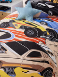 Hot Wheels reversible single duvet cover and pillowcase set, imported from the UK