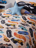 Hot Wheels reversible single duvet cover and pillowcase set, imported from the UK