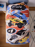 Hot Wheels reversible single duvet cover and pillowcase set, imported from the UK