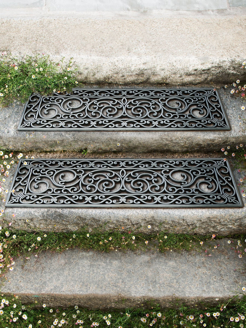 Silver non-slip rubber step mats set of 2 - British product