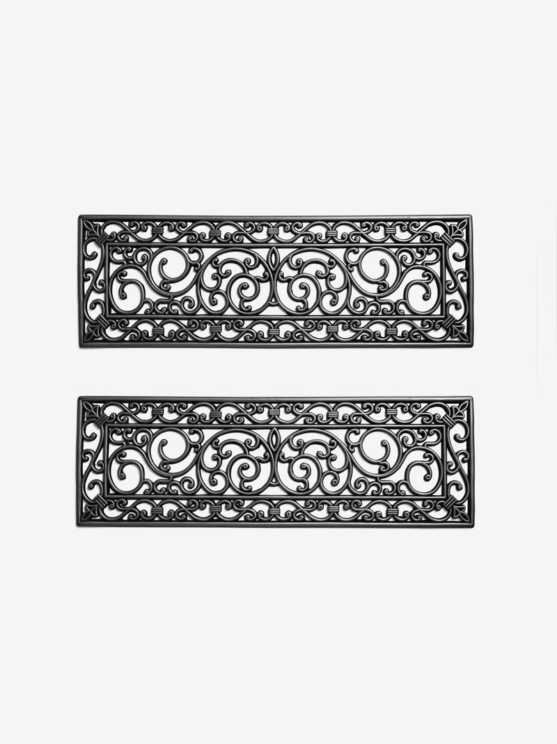 Silver non-slip rubber step mats set of 2 - British product