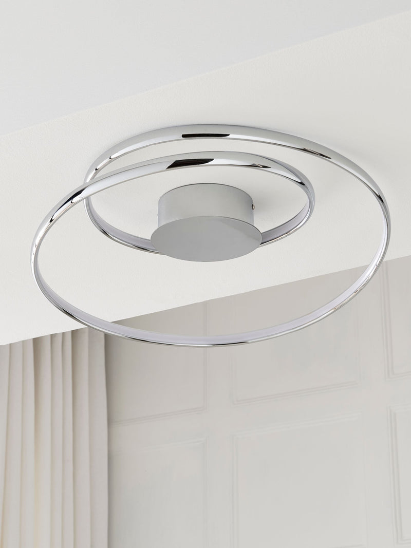 Eternity flush ceiling light chrome finish (British brand)