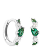 Astrid & Miyu white gold diamond emerald huggie hoops (British brand)