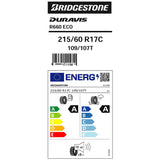 Bridgestone Duravis R660 van tyre 215/60 R17 - British product