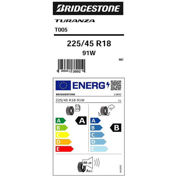 Bridgestone Turanza T005 summer tyre 225/45 R18 - British product