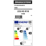 Bridgestone Turanza T005 summer tyre 225/45 R18 - British product