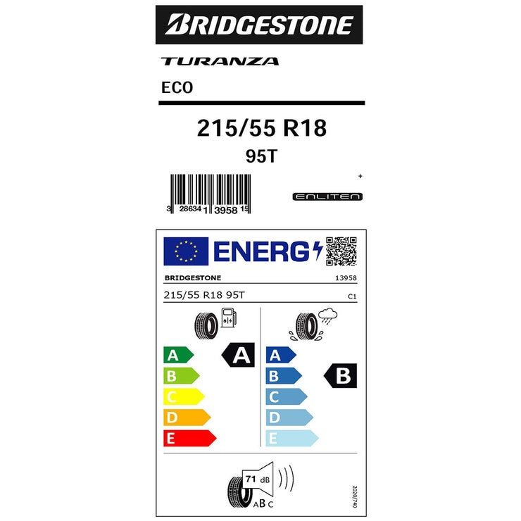 Bridgestone Turanza ECO summer tyre 215/55R18 (British brand)