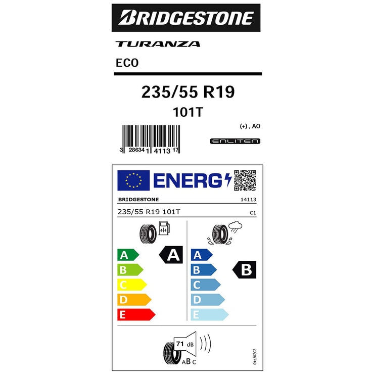 Bridgestone Turanza ECO summer tyre 235/55 R19, imported from the UK