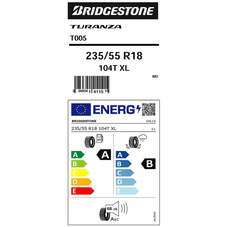 Bridgestone Turanza T005 summer tyre 235/55 R18 - British product