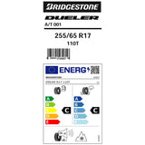 Bridgestone Dueler AT001 all-terrain tyre 255/65 R17, imported from the UK