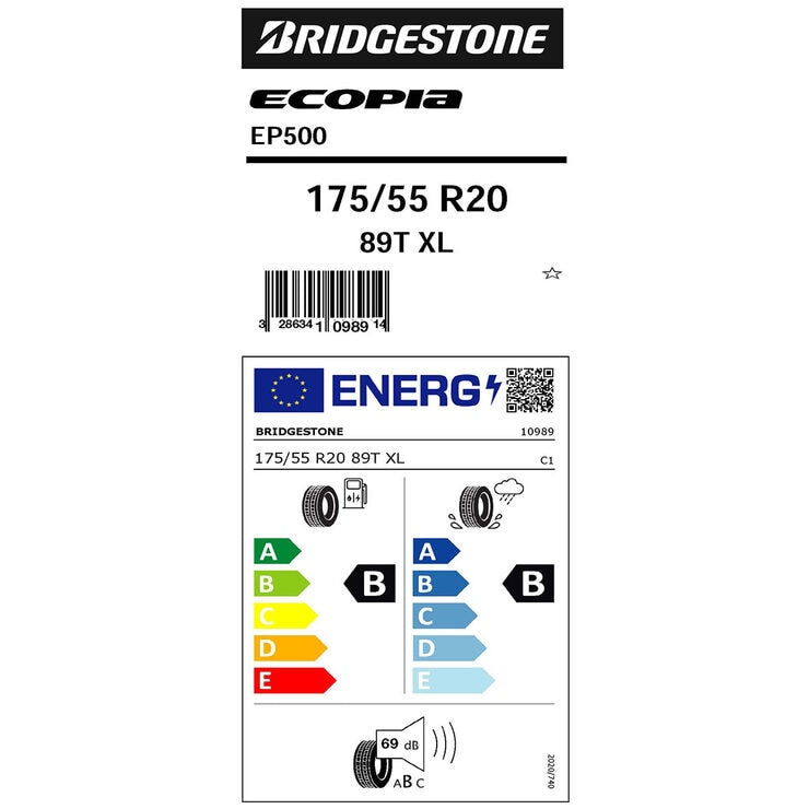 Bridgestone Ecopia 175/55 R20 tyre - British product