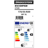 Bridgestone Ecopia 175/55 R20 tyre - British product