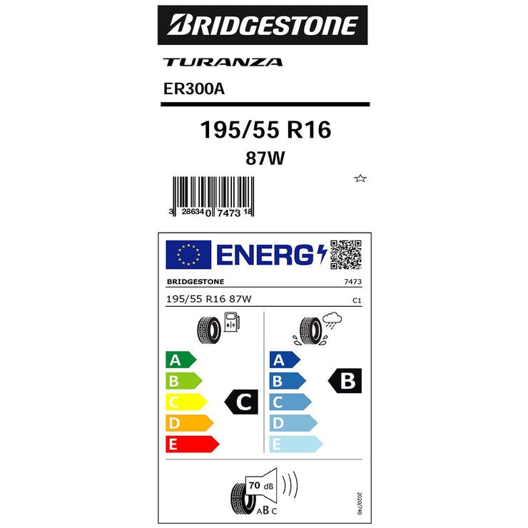 Bridgestone Ecopia ER300A tyre 195/55 R16, imported from the UK