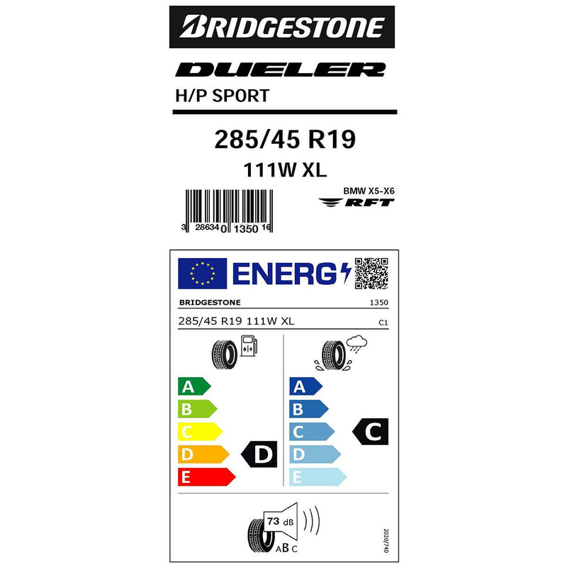 Bridgestone D-SPORT run-flat tyre 285/45R19 - British product